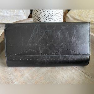 Armani Exchange leather clutch black
